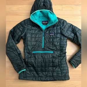 Patagonia Womens nano puff pullover grey/turquoise size XS